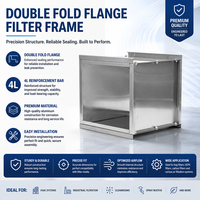 Rangka Filter Aluminium Flensa Ganda Ukuran Khusus untuk Penggantian Filter Panel Lipat AHU Cleanroom HVAC