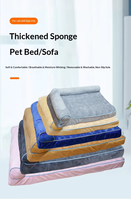 Tapis de couchage carré moderne en daim rafraîchissant, orthopédique et écologique pour chiens et chats, apaisant, résistant aux morsures, pour petits animaux, sommeil profond - Vente en gros