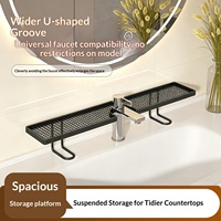 Étagère verticale métallique à un niveau pour lavabo, support de rangement sans perçage, organisateur autoportant pour meuble de salle de bain