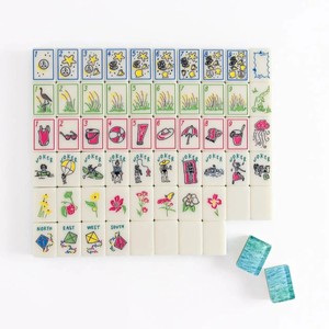 Jeu de tuiles de Mahjong en résine acrylique à 3 couches, thème Vague Océanique Côte d'Émeraude, personnalisé pour les soirées de jeu, idéal pour les vacances à la Floride - Product Image 3