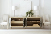 Meuble de rangement moderne personnalisé, style américain, table TV rayée pour salon, buffets de luxe