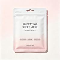 Pochette classique scellée sur trois côtés avec encoche de déchirement sur le dessus, facile à ouvrir pour l'emballage des masques en tissu pour soins quotidiens de la peau