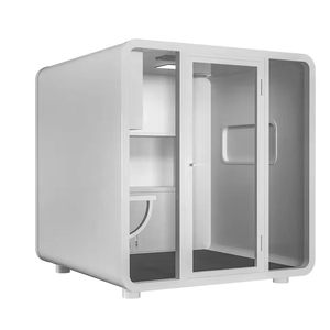 Cabine insonorisée en verre à structure en acier moderne (Pod Acoustic) pour réunions, siestes, négociations - Utilisation en bureau/atelier/usine - Product Image 3