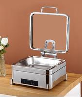 Chauffe-Plats Professionnel à Double Compartiment en Acier Inoxydable avec Bouton de Commande pour Buffet et Restauration Facile à Utiliser