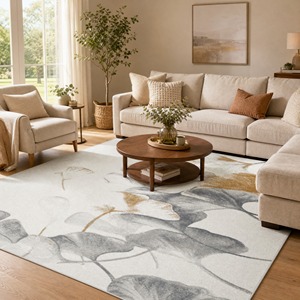 Tapis antidérapant élégant et minimaliste, doux et épais, en peluche, pour la décoration de la chambre à coucher et du salon - Product Image 1