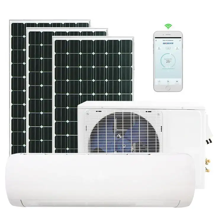 Giá tốt nhất 12000BTU năng lượng mặt trời Hybrid điều hòa không khí chia treo tường PV trực tiếp DC biến tần điều hòa không khí cho hộ gia đình
