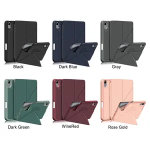 Auto Sleep Wake UP Function TPU Back Cover PU Leather Flip Case Tablet Covers For IPad Mini 6 2021