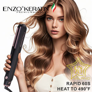 Piastra e Arricciacapelli Elettrico Professionale 2 in 1 <span class=keywords><strong>ENZO</strong></span> con Ioni Negativi, Portatile, Display LCD, per Salone, <span class=keywords><strong>Auto</strong></span>, Hotel - Product Image 2