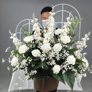 Guirnalda de seda pasillo arreglo floral caminos de mesa boda para bodas - Product Image 4