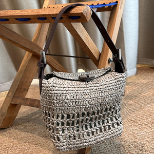 Borsa a Spalla/Ascella Artigianale in PU Lavorata a Maglia Uncinetto 2026 Nuova Collezione Primavera Estate Stile Retrò Effetto Paglia in Poliestere da Donna di Nicchia - Product Image 2
