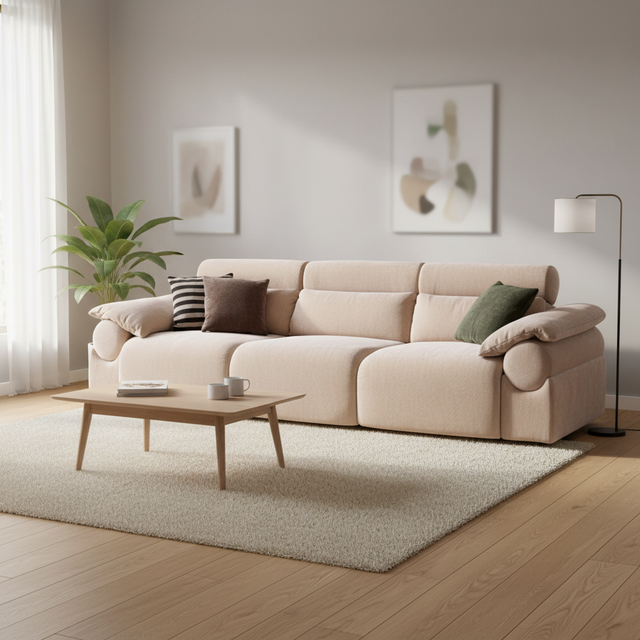 European Space Saving Fabric Sofa Bed with Mattress Fold Out 2 Seater Modern Living Room Hotel Convertible Sleeping Sofa Bed