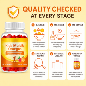 Vitamine in Gommose per Bambini con Etichetta Privata OEM, Integratore Multivitaminico con <span class=keywords><strong>Vitamina</strong></span> C, D, B12, <span class=keywords><strong>A</strong></span>, <span class=keywords><strong>E</strong></span> <span class=keywords><strong>e</strong></span> Omega 3 - Product Image 6