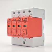 Parafoudre 4 pôles 40kA AC SPD Type T2 420v Système solaire Parafoudre pour systèmes solaires de protection contre la foudre