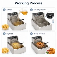 Friteuse électrique 6L Friteuse à réservoir unique Équipement de friteuse à huile profonde Machine à frites Équipement de frites de poulet pour restaurant