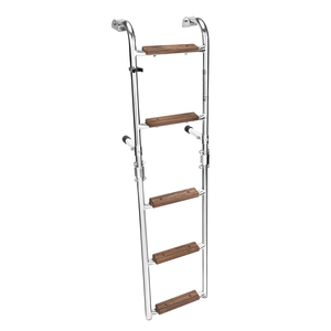 HANSE-<span class=keywords><strong>escalera</strong></span> plegable de acero inoxidable para <span class=keywords><strong>barco</strong></span>, escalones de <span class=keywords><strong>madera</strong></span> de teca, Hardware de <span class=keywords><strong>escalera</strong></span> para yate marino - Product Image 3