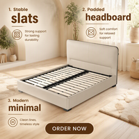 WINMAX Lit Moderne de Luxe en Cuir Véritable Rembourré, Confortable, Taille King Queen, Modulaire pour Maison et Hôtel 2521