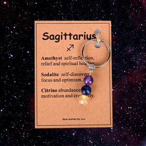 Cristal Curativo al por Mayor, Tarjeta de Visita de Cristal, Llavero de los 12 Signos del Zodíaco para Decoración - Product Image 3
