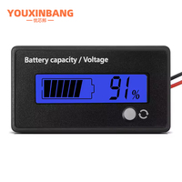 Pengukur baterai Dc 12v 24v 36v 48v 72v, dengan Alarm, indikator kapasitas baterai, Monitor voltase dan indikator Ion Lithium