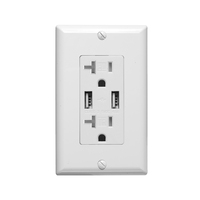 Prise murale double BAREP CULus 20A TR USB-A 4.8A PC, résistante aux manipulations
