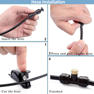 Kit de pompe pour système de refroidissement par <span class=keywords><strong>brumisation</strong></span> extérieur 66FT 82FT 99FT avec filtre de ligne de <span class=keywords><strong>brumisation</strong></span> et buses de <span class=keywords><strong>brumisation</strong></span> en laiton - Product Image 5