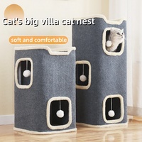 Accessoires pour Animaux Meubles Maison Jouet Chat Villa Arbre Grotte Nid Lit Sisal Griffoir Chat Tour Tunnel