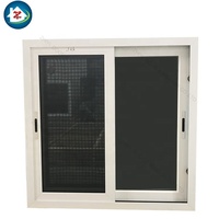 Fenêtre anti-ouragan série 105, fenêtre coulissante en aluminium noir avec verre trempé pour usage résidentiel ou commercial