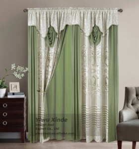 Nouvelle arrivée une paire de rideaux avec cantonnière et rideaux floraux transparents pour le salon <span class=keywords><strong>prix</strong></span> <span class=keywords><strong>bon</strong></span> marché rideaux de fenêtre Jacquard - Product Image 3