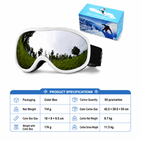 Masque de ski sphérique, masque de ski double couche anti-buée, lunettes de ski unisexes pour l'extérieur