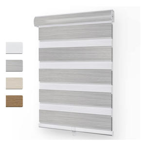 Stores de fenêtre zébrés à double abat-jour <span class=keywords><strong>sans</strong></span> fil rétractable occultants pour fenêtres <span class=keywords><strong>sans</strong></span> perçage - Product Image 1
