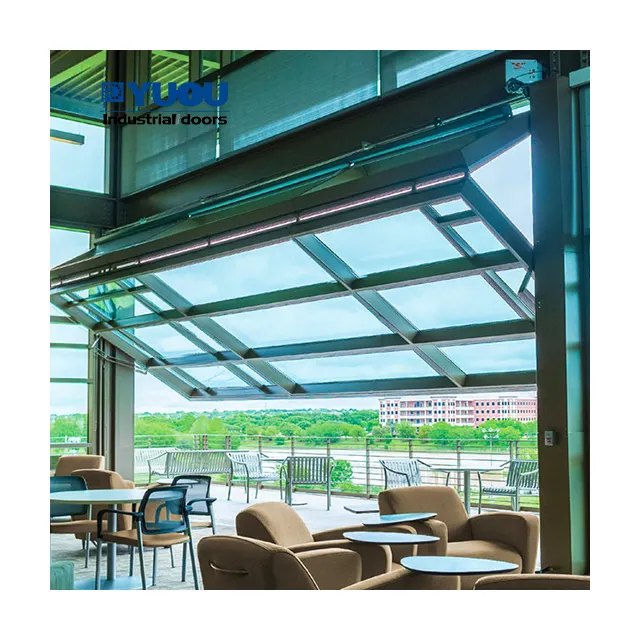 Chinese manufacturers fashion top vertical folding transparent sectional doors
