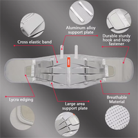 Ceinture de Soutien Lombaire Médicale Professionnelle Réglable Respirante avec Bande Métallique pour Soulagement de la Douleur