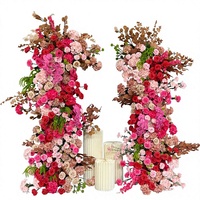 Arche de mariage indienne Sunwedding avec panneau de fond en roses de soie, cadre métallique, taille et couleur personnalisables, style romantique