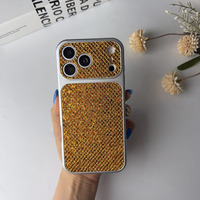 Coque de téléphone antichoc en similicuir pailleté avec fenêtre intégrale pour iPhone 17 16 15 14 Pro Max, protection intégrale de l'appareil photo en TPU+PC