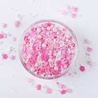 Neue Produktideen 2023 St Valentin Candy Sprinkles Valentinstag Aushöhlen Blume Essbare Streu sel Kuchen Dekoration für Kuchen