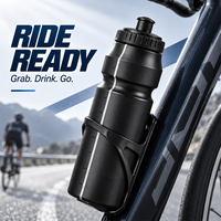 Bouteille d'eau en plastique compressible de 1 L (32 oz) avec marqueur de mesure, logo personnalisé, fabricant de bouteilles de cyclisme, fournisseur OEM ODM