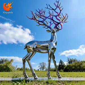 Scultura di Cervo in Acciaio Inossidabile di Alta Qualità per Esterni, Statua di Renna in Metallo per Decorazione del Giardino - Product Image 4