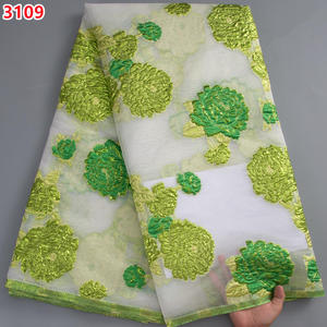 Vải Ren Jacquard Mạ Vàng Nigeria 3109 Bán Sỉ Vải Ren Thổ Cẩm Pháp Thiết Kế Mới Nhất Cho ĐẦM DỰ TIỆC 2023 - Product Image 3