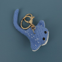 Mini porte-clés rayon de soleil au crochet fait main, vente en gros, jouet animal marin amigurumi tricoté, pendentif breloque de sac STINGRAY
