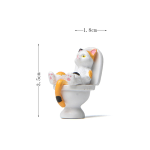 Résine Chat <span class=keywords><strong>Toilette</strong></span> Action Figure Japandi Style Mini Bureau Modèle Décor À La Maison De Noël Ornement Maison De Poupée Paysage Accessoires - Product Image 6