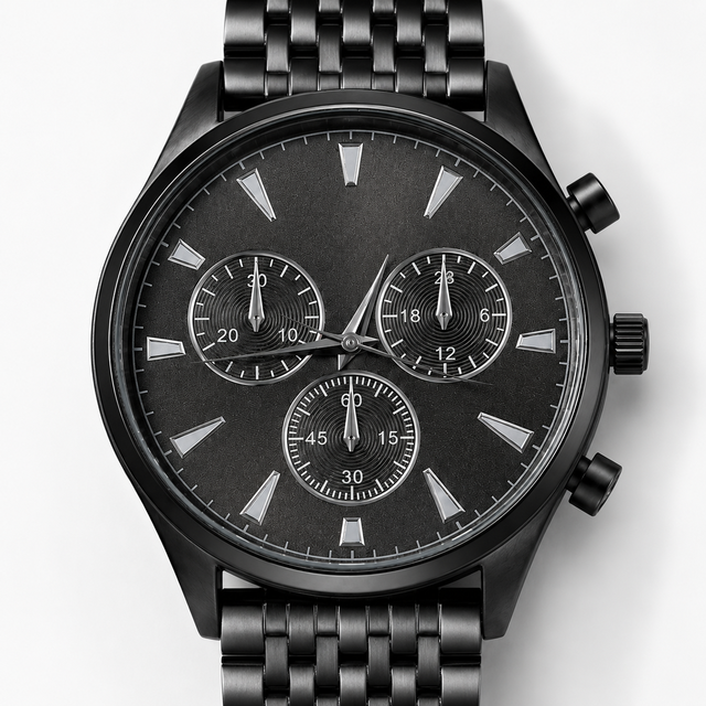 OEM Custom Logo Extra Large Round Quartz Watch Alloy Case Glass Dial Stainless Steel Strap 45mm Wholesale Men's Watch