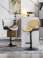 Chaise de bar de luxe européenne, pivotante et réglable en hauteur, en acier inoxydable, style luxe léger, pour la maison et le comptoir d'accueil