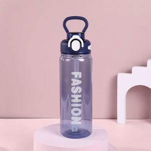 <b>Large</b>-Capacity Reusable Food <b>Safe</b> Transparent Solid Color PC Plastic Fitness One-Button Water Bottle - Product Image 6