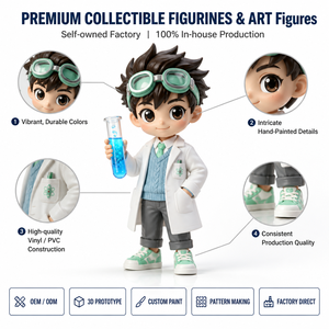 Figurine de garçon petit scientifique personnalisée, jouet en vinyle, OEM ODM, figurine d'action de collection, produit d'usine de collection - Product Image 1