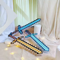 Jouet d'arme en plastique pour bébés de 0 à 24 mois, type épée de cristal diamantée et pioche, Mini World Mosaic Lumineux