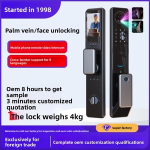 Cerradura Inteligente S61 Personalizada con Reconocimiento Facial 3D, Videoportero, Huella Dactilar, Contraseña, Llave, Desbloqueo Remoto y Compatibilidad con Múltiples Puertas - Product Image 2