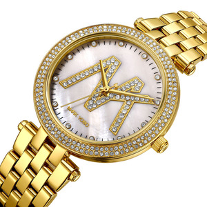 <span class=keywords><strong>Reloj</strong></span> de Acero Inoxidable 316 Personalizado al por Mayor, Relojes Dorados para Mujer Estilo Hip Hop - Product Image 1