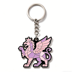 Custom Enamel Zinc Alloy Geometric Animal Design Cute Custom Logo <b>Keychain</b> for Gift - Product Image 1