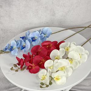 ดอกกล้วยไม้ฟาแลนนอปซิสประดิษฐ์ 8 หัว ช่อดอกไม้ผ้าไหม คุณภาพสูง เหมาะสำหรับตกแต่งงานแต่งงานและตกแต่งบ้าน - Product Image 2