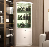 Meuble de bar d'angle de luxe en acier inoxydable avec rangement personnalisé pour vin et bar à vin, mobilier de salon