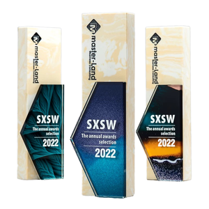 フルカラーでカスタマイズ可能な大理石クリスタルトロフィー、その他クリスタル工芸品のパーソナライズ製品 - Product Image 1